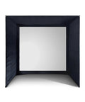 Indoor Golf Simulator Enclosure With Impact Screen Easy Setup Home Practice Cage, black, front view for swing practice.
