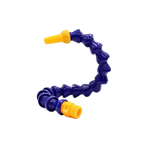 Heavy Duty Flexible Coolant Hose For Machine Shops Straight Up Rock Solid Water And Oil Delivery Tube With Swivel Threaded Ends, blue flexible tubing