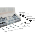 149 Piece Universal T Track and Jig Hardware Kit Featuring 1/4 Inch 20 TPI T Bolts, knob types, and clear carry case