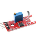 Linear Hall Effect Sensor Module With Analog Output For Magnetic Field Detection Ideal For Arduino Raspberry Pi And DIY Electronics Projects Real Time Magnetic Sensing For Precise Readouts, compact red circuit board with pins.