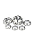 Conical Serrated Lock Washers Set 400Pcs External Tooth Funnel Saw Shaped Locking Washers M6 Heavy Duty Vibration Resistant Fasteners