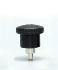 Pro Gear Premium Index Plunger Kit Built Different With Heavy Duty Locking Screws And Spring Loaded Dowel Bolts, Zinc Plated Or Stainless Steel showing black plunger with silver threads for machining.