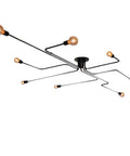 Eight Light Black Circuit Board Flush Mount Ceiling Light, 45-Inch Modern Square-Pattern Fixture with sleek design.