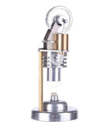 Stirling Engine Kit With Metal Piston And Cool Cylinder, Quartz Heating Tube, Micro Vertical Model, Ready-To-Operate Setup For Hands-On STEM Fun, Durable Metal Build, Includes Alcohol Lamp For Quick Start Learning, front view