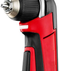 Close-up view of Top Shelf M12 Compatible Right Angle Drill Driver Featuring A Three Eight Inch Chuck And Killer 100 In Lbs Torque.