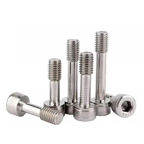 Heavy Duty M4x25mm Captive Screws With Hex Socket Cap Head Stainless Steel 5 Piece Set arranged in various angles.