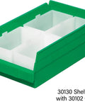 Heavy Duty Plastic Shelf Bins For Garage, Closet, And Drawer Organization, 12 By 6 And A Half By 4 Inches, Green, 12 Pack, Durable