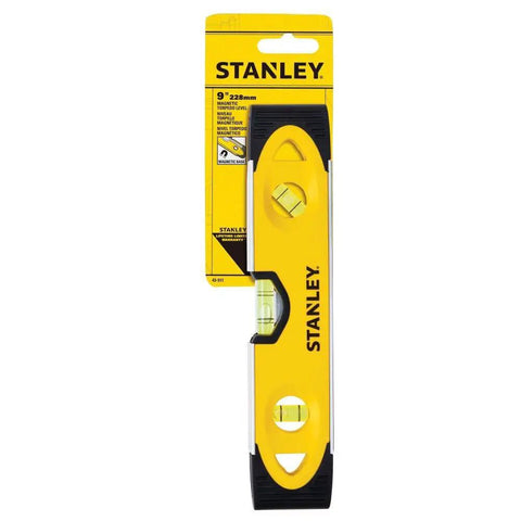 Magnetic Torpedo Level With Shock Resistant Build Durable Bi Material Body Integrated Pipe Groove For Curved Surfaces Non Marring Rubber End Caps Easy Read Vial Pro Grade Level Tool For On The Job Metal Work 9-inch model in packaging