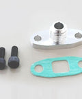Up Your Game With This AN10 Turbo Oil Drain Flange Adapter Kit Built From Solid T6061 Aluminum CNC Machined Perfect For GT28 T25 T30 And T35 Engines It Comes Loaded With M8 Bolts And Lasting Gasket Set For Serious Swag And Total Engine Protection You; aluminum AN10 turbo oil drain flange adapter, M8 bolts, gasket