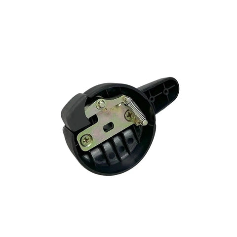 Heavy Duty Parking Brake Lever The Real Deal Hand Brake Control For Forklift And Pallet Jack Replacement Part 3865100405, black plastic lever detail.