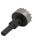 Pro Grade 28mm Hole Saw Cutter With 70mm Overall Length HSS Spring Loaded Twist Drill Bit Kit in silver and black finish