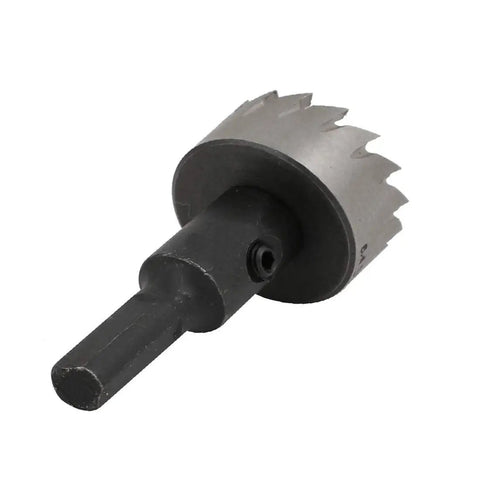 Pro Grade 28mm Hole Saw Cutter With 70mm Overall Length HSS Spring Loaded Twist Drill Bit Kit in silver and black finish
