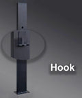 Close-up of the hook on the Rock Solid EV Charger Station Box And Weatherproof Holder Cover For Outdoor Plug Ins.