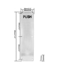 Beefy Stainless Steel Door Pull Plate With Handle For Barn Doors And Commercial Wood Or Composite Doors Silver Finish 11.81 By 3.15 Inches 180 Mm Center Between Holes 2 Pack, PUSH sign