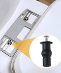 Solid Brass Core Expanding Rubber Screw Bolts For Universal Top Mount Toilet Seats Blind Hole Quick Replacement Hardware Kit with installation view.