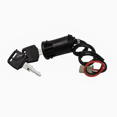 Kickstart Your Custom Build With This Hella Smooth 36 Volt 500 Watt Brushed Motor Speed Controller Set Featuring A Responsive Foot Pedal And Secure Ignition Key Switch For Go Kart Atv E Bikes And Drift Trikes, showing ignition key switch with keys.