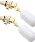 2 Pack Float Valve Automatic Water Dispenser For Pets And Livestock Stable Shut Off Half Inch Inlet Auto Waterer Bowl Fill Adjustable Arm Trough For Horses Cattle Sheep Pigs And Dogs, two beige plastic valves