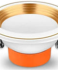 WKNHHL Recessed Lighting Housing Trim Kits Round Led Downlight Recessed Ultra Slim Chrome Aluminum Spotlight Commercial Clothing Mall Market Panel Ceiling Lights,White Ligh,Whit white light trim with gold inner ring and orange bracket