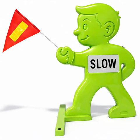 Kid Alert Street Safety Sign 31 Inch Green Caution Sign For Neighborhoods And Schools, Slow Down Kids At Play