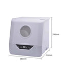 Big Boy Industrial Desktop Dishwasher With Commercial Hood Design Hella Rugged Stainless Steel measures 385x355x390mm for versatile use.