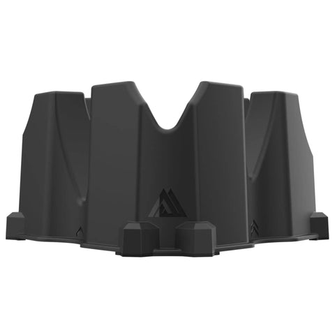 Front Wheel Riser Block for Indoor Bike Trainers with Three Height Levels shown in black, fits 700c to 29er tires