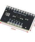 Ten Pack Capacitive Touch Sensor Modules With Twelve Configurable Electrodes And Simulated Thirteenth Channel For Enhanced Proximity Detection And Low Power PCB Controller For Keyboards And Touch Pads And DIY Prototyping, black PCB with circuit layout showing dimensions of 31mm by 20.5mm.
