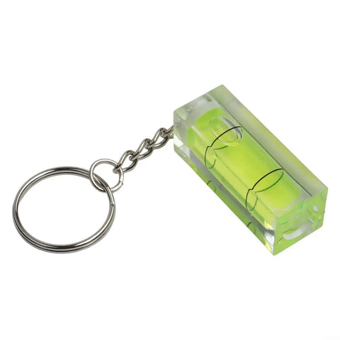 Compact keychain spirit level in green acrylic glass, part of 10 Pack for mini for spirit Levels Green and Blue for acrylic Glass Square.