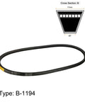 Heavy Duty Drive V Belt 47 Inch Inner Girth 16 Mm Width 11 Mm Thick Neoprene Rubber Oil And Water Resistant Beefy Industrial Power Transmission Belt For Industrial Drives And Heavy Machinery Applications, B-1194