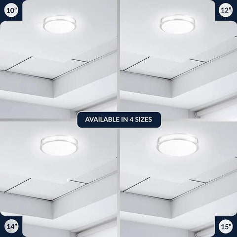 Dimmable LED Ceiling Light With Dope Double Ring Design For Hallways Bedrooms Closets And Kitchens 22W 1800 Lumens 4 sizes