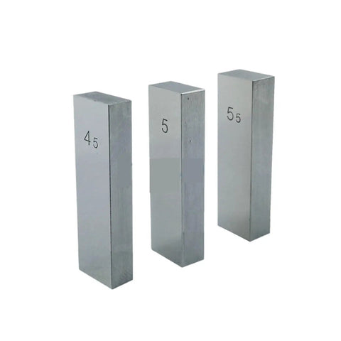 Three precision steel parallel gauge blocks set for lathe tools built tough for accurate micrometer measurements slot and opening checks.