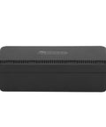 Check Out This Awesome UPS Battery Backup That Gives You Reliable 10400mAh Of Backup Power In A Pinch And Also Serves As A Go To USB Power Bank With 18W Of Multi Output Juice For Your Devices Using The US Plug. Black UPS battery backup unit with power indicator and ventilation.