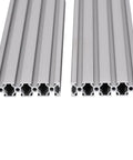 Two Pack 20 Series T Slot 2080 Aluminum Extrusion Profile 39.4 Inch European Standard Anodized Linear Rail For 3D Printers And CNC DIY Projects 1000 Millimeters Silver