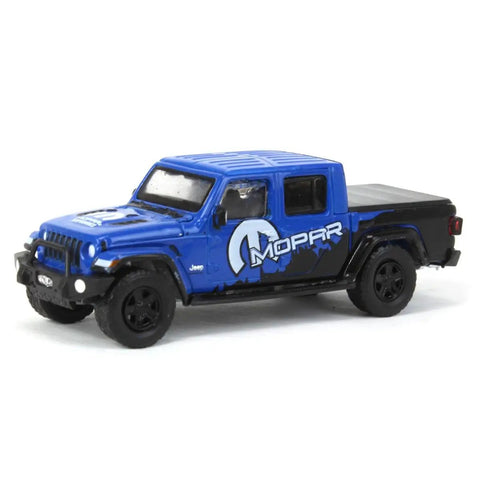 2021 Gladiator Pickup Truck Diecast Model 1 64 Scale With Tonneau Cover And Off Road Bumpers Blue And Black Blue Collar Collection