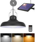 Dimmable Solar Shed Light With Remote Control, IP65 Waterproof Indoor Outdoor Hanging Lantern, solar panel, remote and color temps