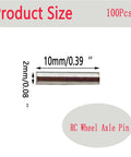 Product size of Top Shelf Pro Steel Hex RC Wheel Hub Nut 100 Piece Durable Heavy Duty Replacement Fasteners 2X10mm.