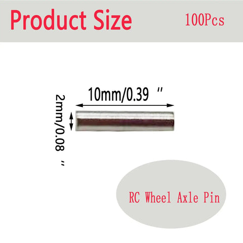 Product size of Top Shelf Pro Steel Hex RC Wheel Hub Nut 100 Piece Durable Heavy Duty Replacement Fasteners 2X10mm.