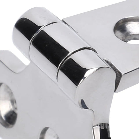 Close-up of 316 Stainless Steel Marine T Hinge with Mirror Polished Finish, corrosion resistant, for cabinet doors and boat use, 52x5cm