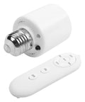 E27 Motion Sensor Lamp Holder With Remote Control, Hands Free Auto On Off Lighting, Adjustable Brightness Infrared Socket For Hallways, Garages, And Closets, white plastic E27 base and remote