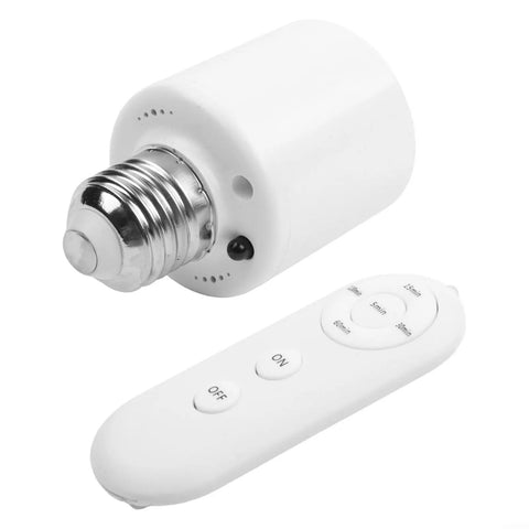 E27 Motion Sensor Lamp Holder With Remote Control, Hands Free Auto On Off Lighting, Adjustable Brightness Infrared Socket For Hallways, Garages, And Closets, white plastic E27 base and remote