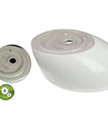 USZWBY Bathroom Vessel Sink Bathroom Vessel Sink Oval Above Counter White Porcelain Ceramic Bowl Basin, No Overflow Hole, Ceramic Sink Only Bathroom Sink underside view