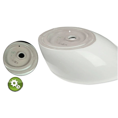 USZWBY Bathroom Vessel Sink Bathroom Vessel Sink Oval Above Counter White Porcelain Ceramic Bowl Basin, No Overflow Hole, Ceramic Sink Only Bathroom Sink underside view
