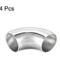 Stainless Steel 304 Pipe Fitting Long Radius 90 Degree Elbow Butt Weld 1-1/4 Inch OD 4 Pack for plumbing and DIY projects