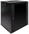 Side view of 12U Wall Mount Network Cabinet With Glass Door, Cooling Fan, Locks, And Removable Side Panels, 19 Inch Rack Enclosure