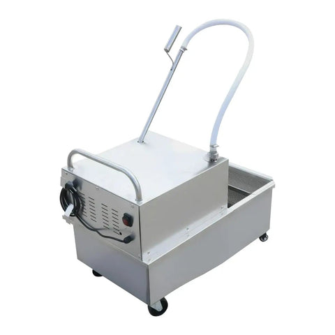 Game Changing 55L Commercial Fryer Oil Filter Cart Machine With Heavy Duty Motor And Mobile Base For Busy Kitchens, stainless steel, portable design.