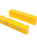 MV1 3-Inch To 6-Inch Polyurethane Soft Grip Vise Non-Marring Clamp Yellow with protective pads shown