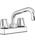 Lynden Utility Laundry Sink Faucet With Swivel Stainless Steel Spout, Hot Cold Knobs, Chrome Plating Over Plastic