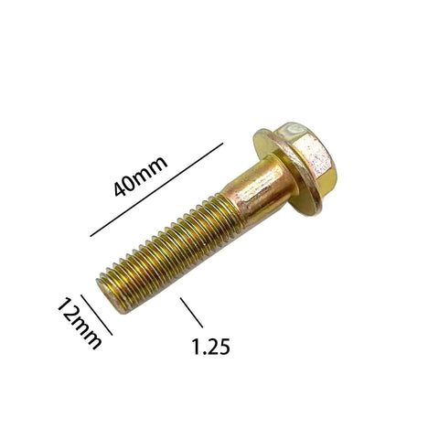 M12 hex flange screw, 40mm length, 12mm diameter, zinc plated, heavy duty fastener for automotive and restoration projects.