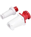Three Phase IP67 Industrial Socket Set For 380 415V Power Supply 4 Pin 63A 3P And E Beefy ABS Connector For Industry Dock Wharf Metallurgy And Power Plants, white-red set