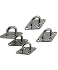 Pad Eye Plate Hook Set Four Pieces For Suspension Ceiling Hangers and Wall Mounts Marine Grade 6mm Stainless Steel Anchor Points