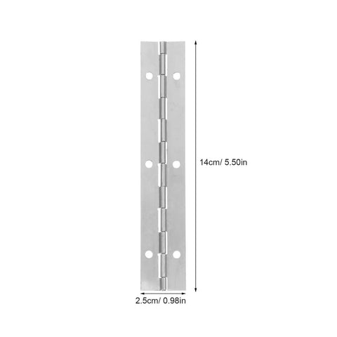 Heavy Duty Stainless Steel Piano Hinges For Cabinet Doors And Furniture With Pre Drilled Holes 14cm x 2.5cm